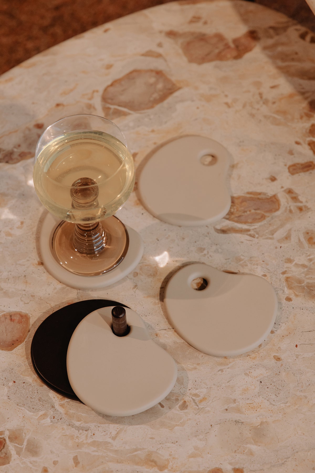 Fondant Coaster Set/4 | SAND | H 5 x 10 x 8.6 cm