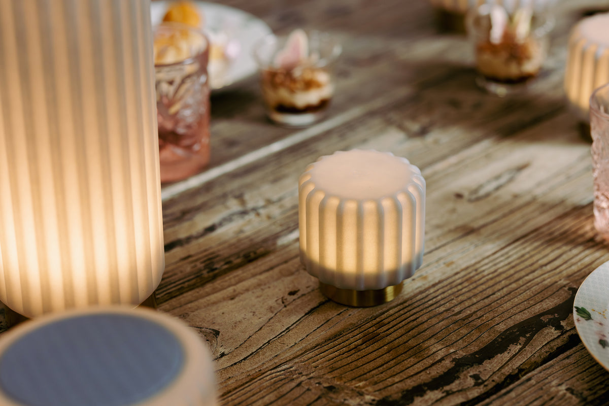 Dentelles 9 licht USB recharge BLUEBERRY/GOUD | 9 cm x Ø 9 cm