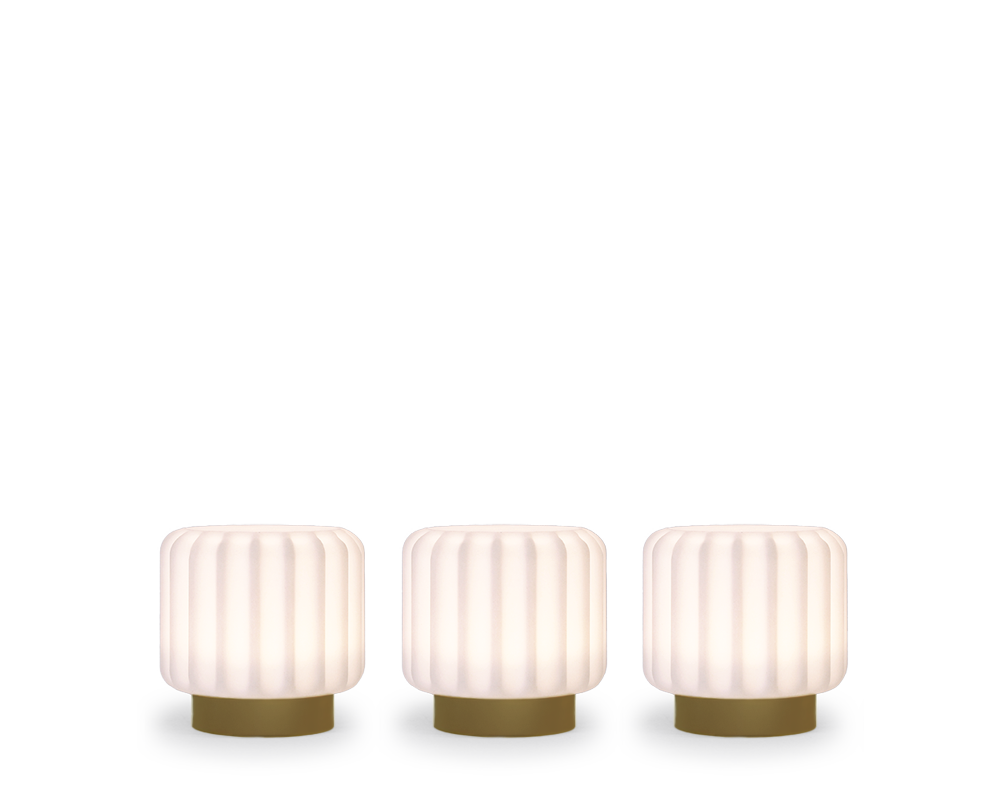 Dentelles 9 licht USB recharge KLEI basis Set/3 | 9 cm x Ø 9 cm