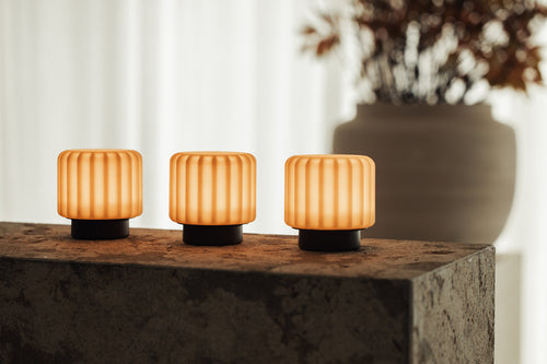 Dentelles 9 lumières Multi Kelvin Recyclé TERRE Set/3 | 9 cm x Ø 9 cm.