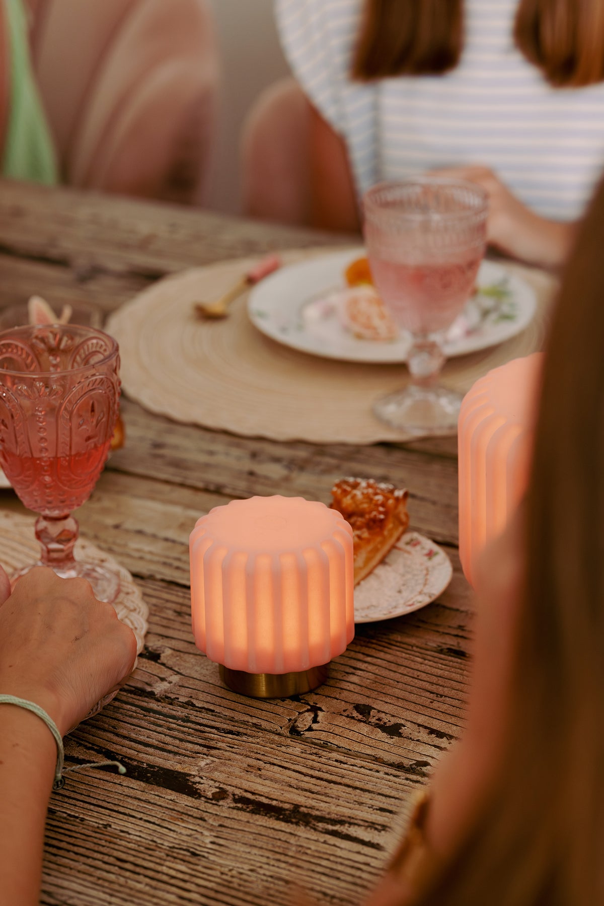 Dentelles 9 licht USB recharge FRAISE/GOUD | 9 cm x Ø 9 cm