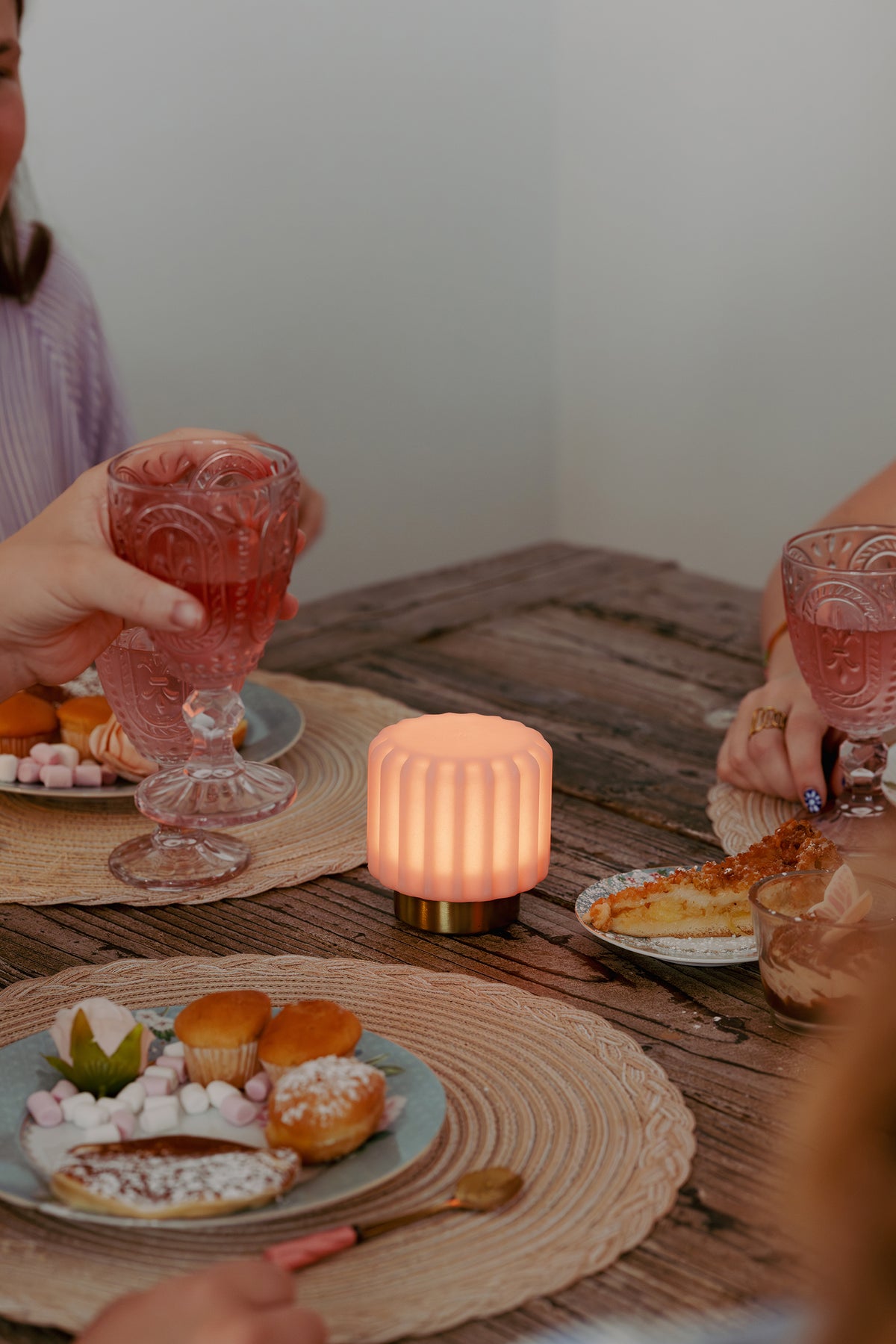 Dentelles 9 licht USB recharge FRAISE/GOUD | 9 cm x Ø 9 cm