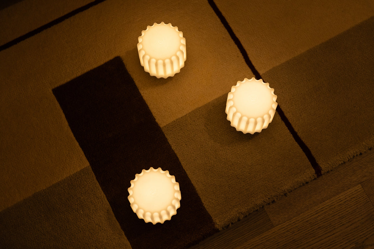 Dentelles 9 light USB recharge ZWARTE basis Set/3 | 9 cm x Ø 9 cm