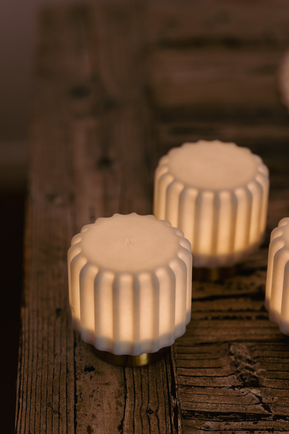 Dentelles 9 licht USB recharge BLUEBERRY/GOUD Set/3 | 9 cm x Ø 9 cm