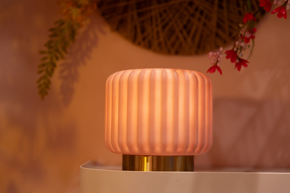 Dentelles 15 licht USB recharge FRAISE/GOUD | 15 cm x Ø 16 cm