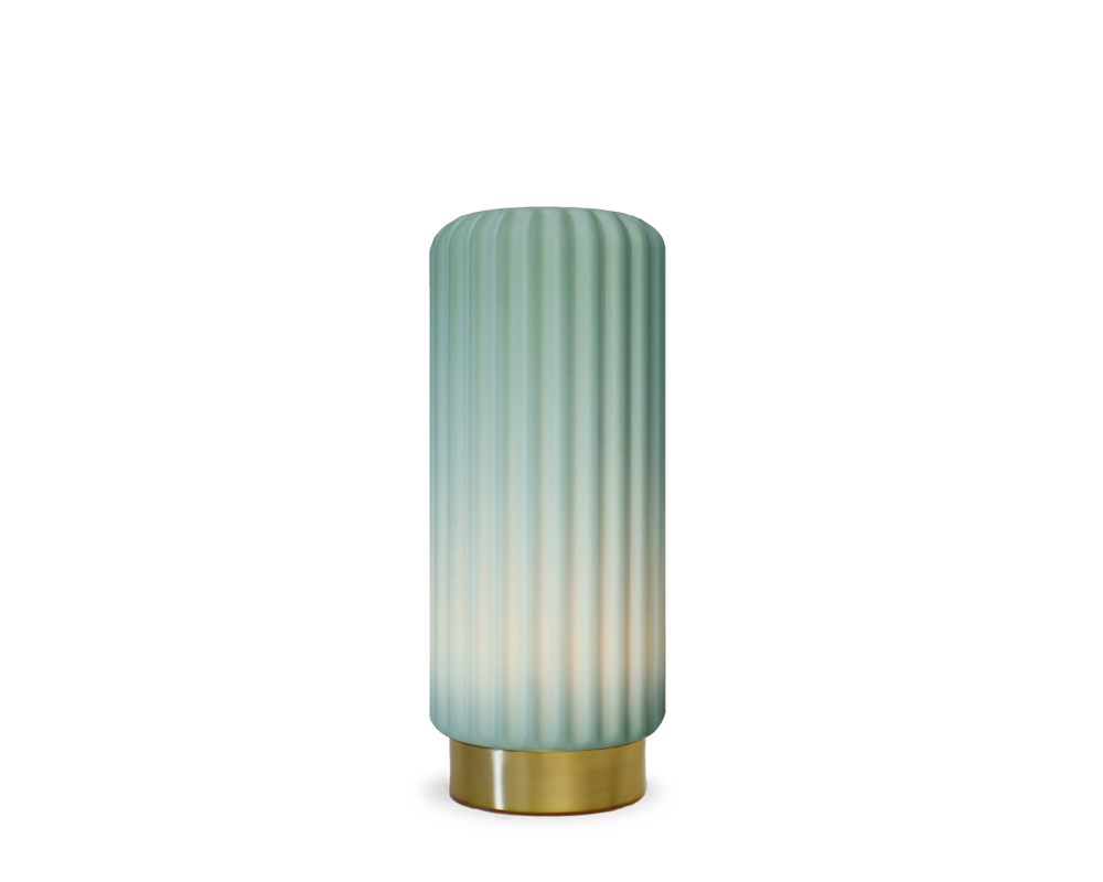 Dentelles 29 licht USB recharge PISTACHE/GOUD basis | 29,5 cm x Ø 12 cm