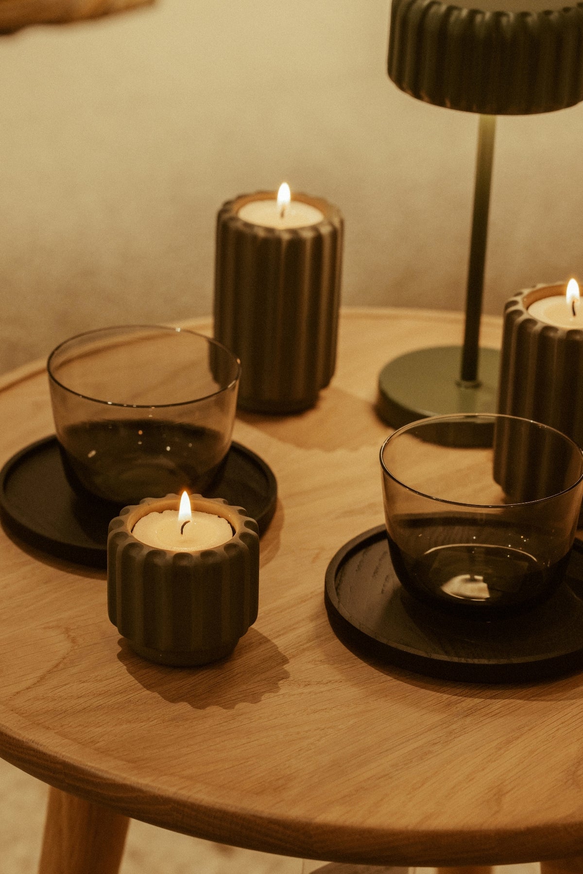 Dentelles T- LIGHT wide | Olive Bis | 5 x dia 6 cm