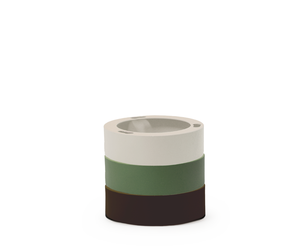 Dentelles set 3 Ringen ZIJDE/OLIJF/BRUIN voor modellen 15 & 29 | H 3 Ø 10,4 cm