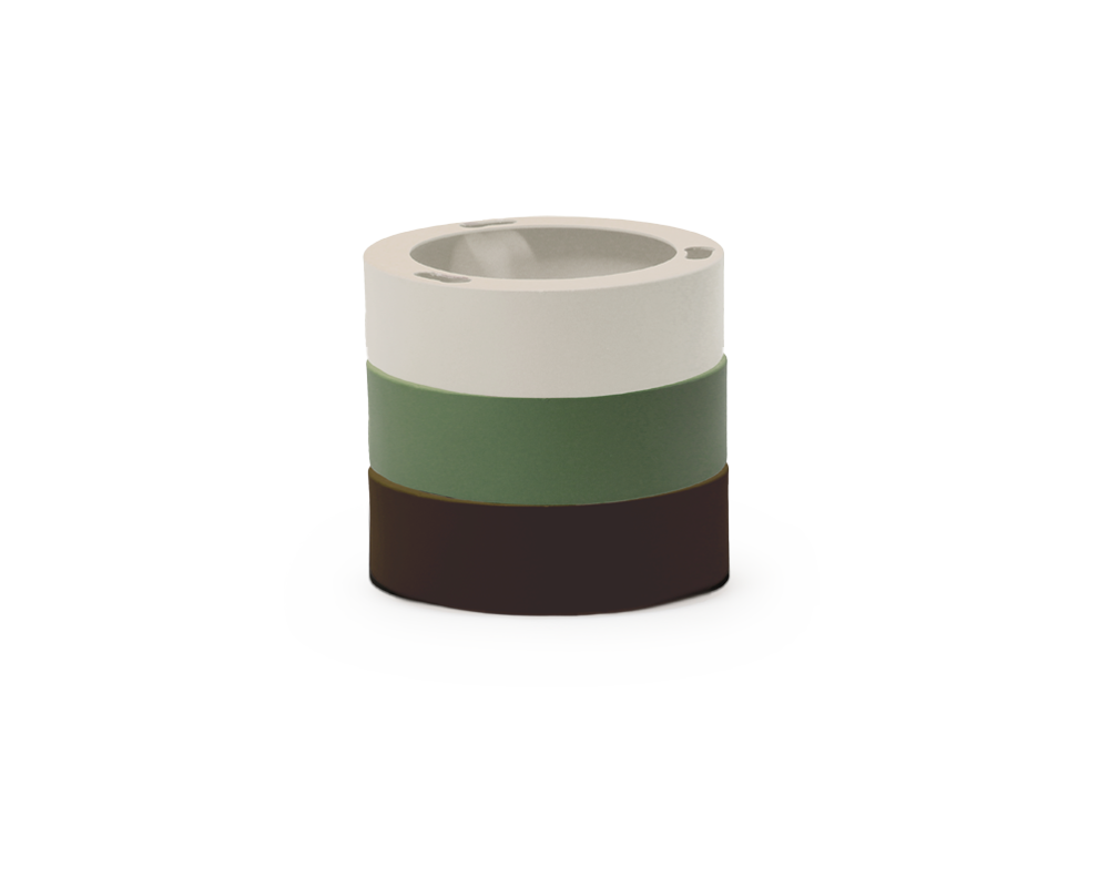Lot de 3 anneaux en dentelle SOIE/OLIVE/BRUN pour modèles 15 & 29 | H 3 Ø 10,4 cm