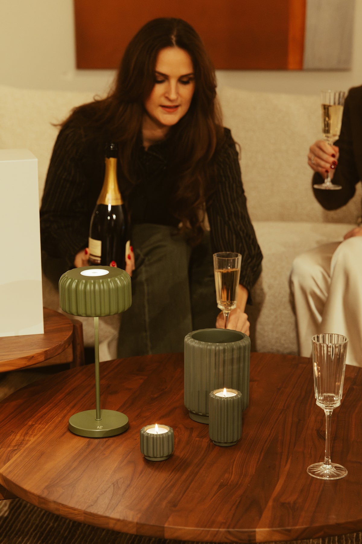 Wine & Dine Gift Box Dentelles Olive | 36,5 x 36 x  H 17 cm