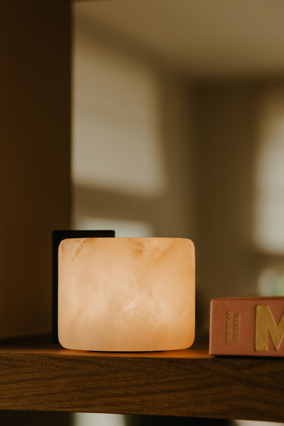 Gâteau Alabaster Mood Light WIDE | Es accent | Oplaadbaar | 9 cm x Ø 10 cm