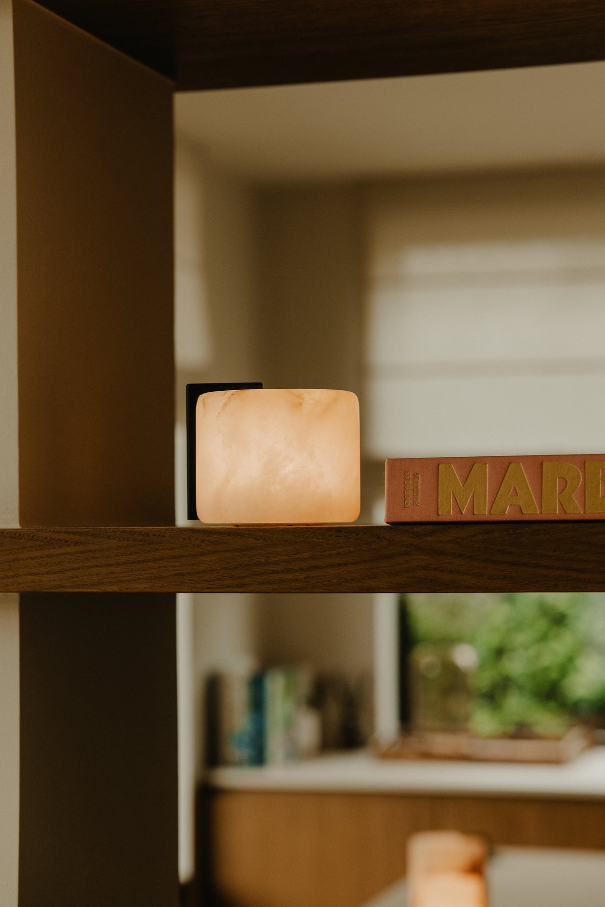 Gâteau Alabaster Mood Light WIDE | Es accent | Oplaadbaar | 9 cm x Ø 10 cm