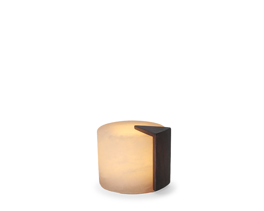 Gâteau Alabaster Mood Light WIDE | Es accent | Oplaadbaar | 9 cm x Ø 10 cm