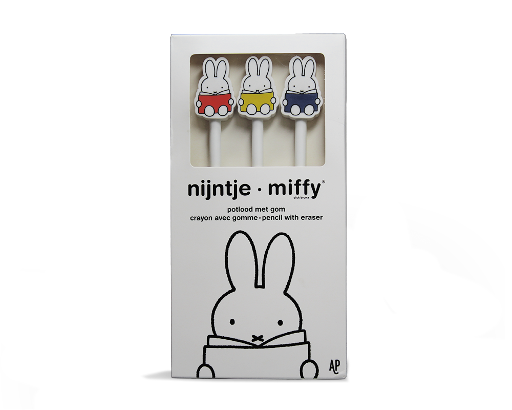 nijntje leest MIX Potlood set 3 | 1 ROOD 1 BLAUW 1 GEEL | H21,5 Ø2,5 CM