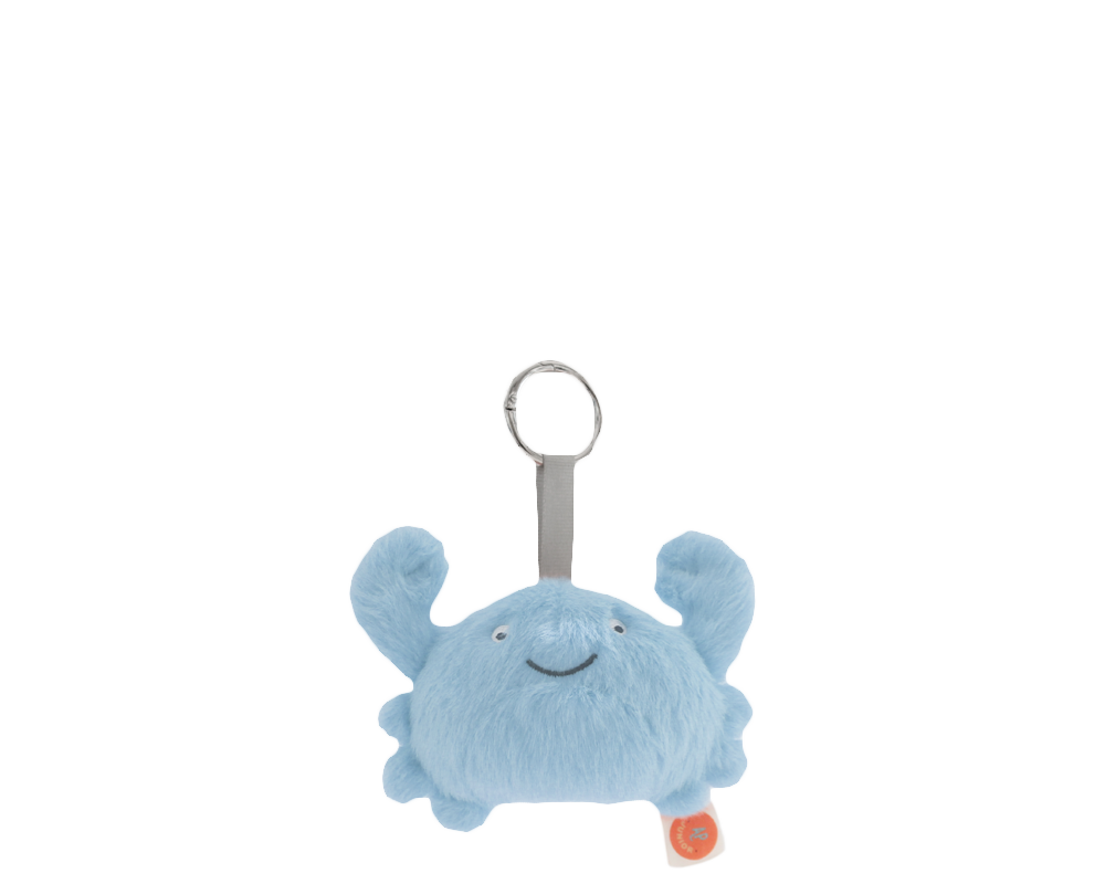 Theo krab Lichtblauw pluche Bag Charm| H 13 x 12 x 4,5 cm
